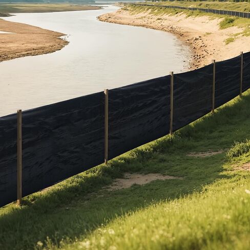 لفة نسيج الطمي Vevor ، 2 × 100 قدم المدعومة من سور الأسلاك المدعومة ، سياج التحكم في التآكل للاحتفاظ بالرواسب ، نسيج بولي بروبيلين مؤقتًا مؤقتًا لمواقع عمل البناء in Kuwait