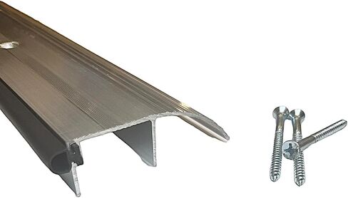 CBW KC Hardware 3-5/16 in. X 1 in. High Profile Aluminum and Vinyl Outswing Door Threshold Strip for Exterior Doors and Doorways - 48 Inch, Silver, Mill Finish, KCSTHS364872 in Saudi Arabia