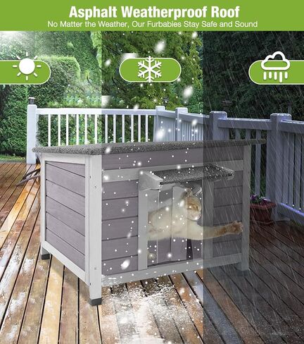 GUTINNEEN Insulated Outdoor Cat House with 0.78" Thick Liner - 6-Side All-Around Insulation, 3 Escape Doors & Elevated Moisture-Proof Base - Weatherproof Feral Cat Shelter in Saudi Arabia