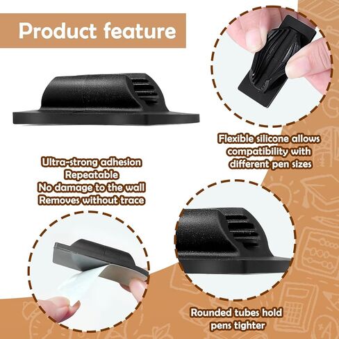 AIERSA Thumb Silicone Marker Holder for Whiteboard, Dry Erase Adhesive Marker Holder, Sticky Marker Clip for Classroom Desk, Clipboard, Lockers, Wall Single Marker Organizer for School Office Supplies in Kuwait