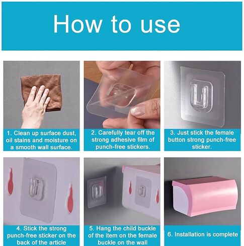 40pcs خطافات ملصقات مزدوجة الجوانب من الجوانب اللاصقة للتعليق ، والسنانير اللاصقة لمكتب المطبخ الحمام المعلقة (20Set) in Saudi Arabia