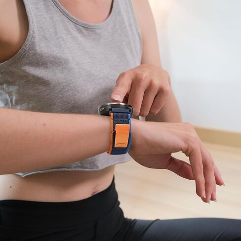Trail Loop Nylon 22 مم نطاقات ساعة متوافقة مع Garmin Vivoactive 4/Venu 2/3 ، حزام رياضي منسوج ناعم قابل للتعديل لـ Forerunner 265/255/255 MUSIC MEN in Kuwait