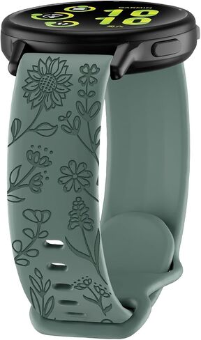 20mm Band Compatible with Garmin Venu Sq/Venu Sq 2/Venu 2 Plus/Venu,Sunflower Waterproof Silicone Strap is Compatible with Garmin Vivoactive 5 / Vivoactive 3 in Kuwait