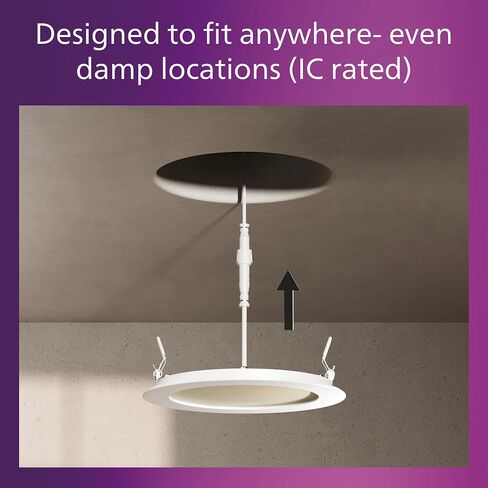 LED Philips 60W Slim 6-inch Canless Downlight 12-Pack Selectable White Multi-CCT 1000 Lumen (12.5W = 60W) Dimmable No Housing Required in Saudi Arabia
