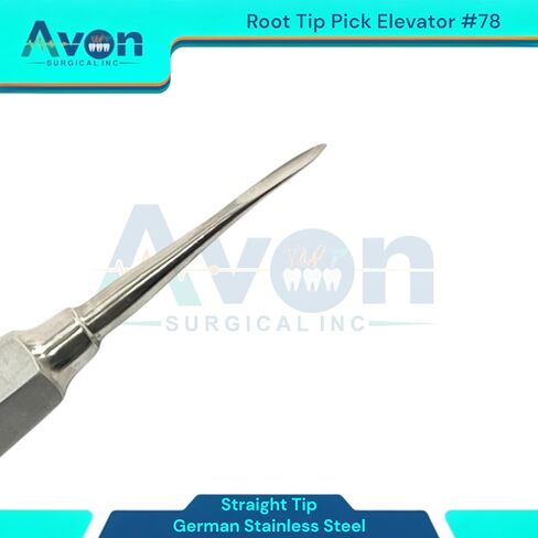 #78 مصعد طرف جذر الأسنان المستقيم ، نهايات مقبض زرقاء حادة وخفيفة الوزن | أدوات طب الأسنان الألمانية الفولاذ المقاوم للصدأ in Kuwait