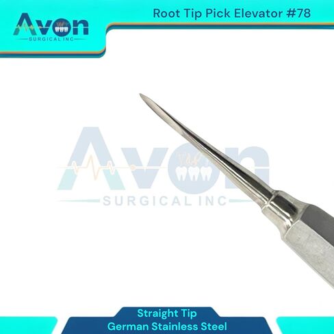 #78 مصعد طرف جذر الأسنان المستقيم ، نهايات مقبض زرقاء حادة وخفيفة الوزن | أدوات طب الأسنان الألمانية الفولاذ المقاوم للصدأ in Kuwait