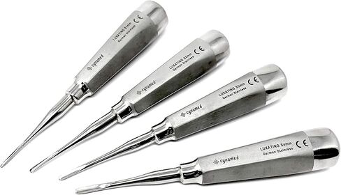 Cynamed Luxating Dental Elevator Set of 4 – Premium Stainless Steel Tooth Extraction Tools 1.5mm, 2mm, 3mm, 4mm – Professional Dental Instruments Kit for Oral Surgery & Periodontal Care in Saudi Arabia