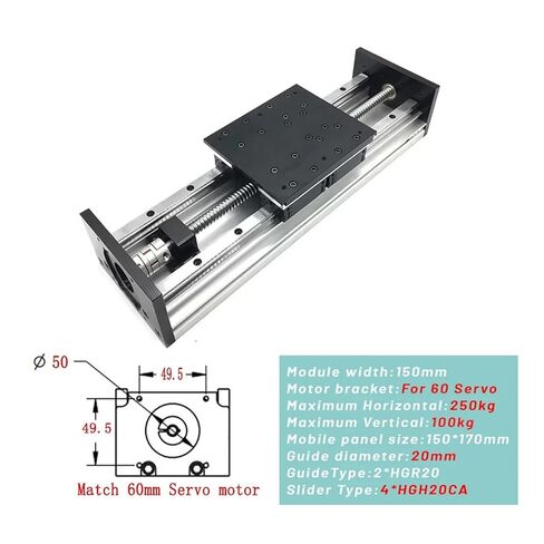 جدول الشريحة الخطية الثقيلة HGR20 دليل السكك الحديدية 4PCS HGR20 المحامل الخطية SFU2010/SFU1605/SFU1610/SFU2005 (500 مم SFU1610) in Kuwait