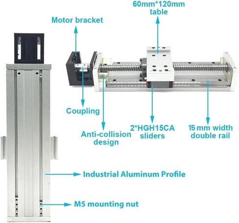 120 ملم عريض شبه مغلق غبار المقامرة المسمار الكرة المسمار مرحلة المرحلة مرحلة مرحلة مرحلة مرحلة مرفقة العجلة xy- z روبوت المحور (headwheel+cover) in Kuwait