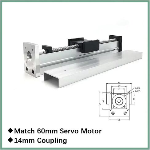 X Y Z Axis Fully Enclosed Linear Rail Guide Stage Dust Cover Slide Table 52mm Width Ball Screw Linear Actuator Sliding Table(with Handwheel,SFU1204-600mm) in Kuwait