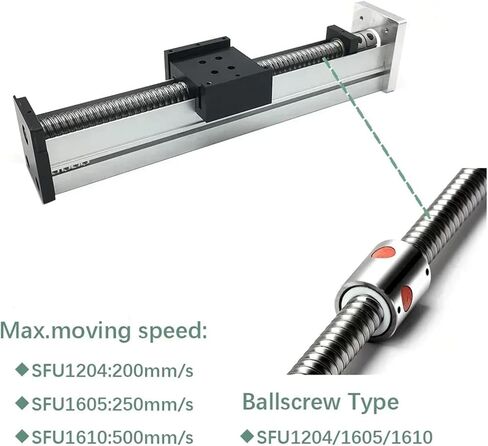 X Y Z Axis Fully Enclosed Linear Rail Guide Stage Dust Cover Slide Table 52mm Width Ball Screw Linear Actuator Sliding Table(with Handwheel,SFU1204-600mm) in Kuwait