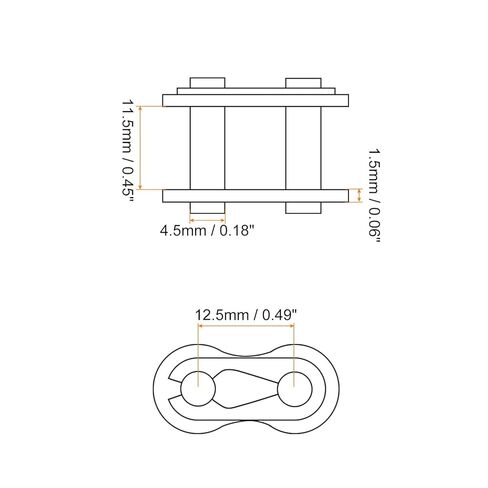 uxcell 10Pcs #40H/ DIN/ISO 08AH Chain Master Connector Link Roller, 1/2" Pitch Carbon Steel, Standard Connecting Split Links in Saudi Arabia