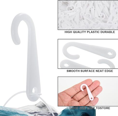 1000 قطعة من البلاستيك j-hooks للجوارب شماعات عرض بيع بالتجزئة ، 1 3/4 بوصة على شكل j بلاستيكي ، واضح in Saudi Arabia