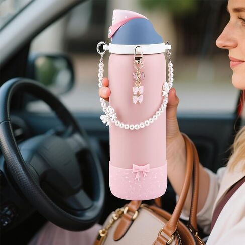 إكسسوارات زجاجة ماء تم تعيينها لـ Owala Freesip 24oz 、 32 أوقية - تشمل حزام مقبض اللؤلؤ ، سحر القوس ، 2.9 بوصة. in Kuwait