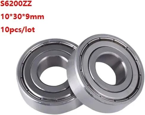 10pcs/Lot S6200zz S6200 ZZ ABEC-5 10x30x9mm محامل كرة مقاوم للصدأ مقاوم للصدأ محمل الكرة 10 * 30 * 9mm 6200 6200zz in Saudi Arabia