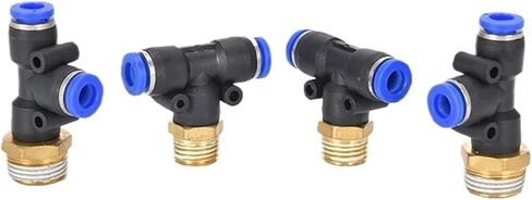 Thread Three Way Pneumatic Quick Release Fitting Pb 6mm-12mm Hose Tube to M5 1/8 1/4 3/8 1/2 Thread Air Compressor Doint (PB12-03،20pcs) in Saudi Arabia