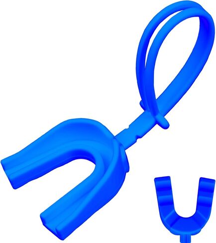 ARGOMAX Mouth Guard Sports, Hockey, Lacrosse, Baseball, Wrestling Moutguard, Gel Max Heavy Duty Protection & Custom Fit, Football Mouth Guard with Strap, Adult & Youth Mouthguard, Blue. in Saudi Arabia