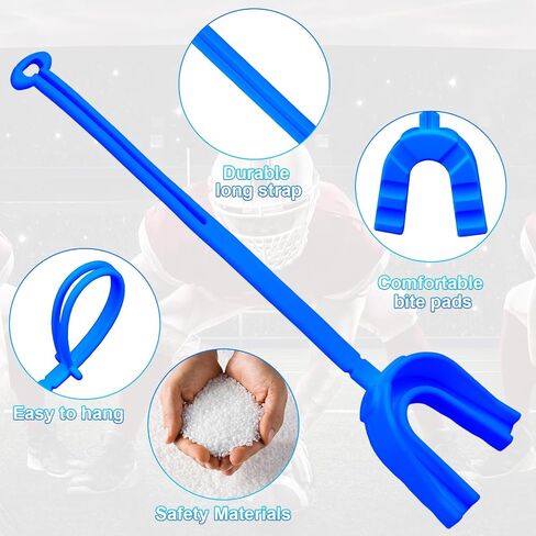 ARGOMAX Mouth Guard Sports, Hockey, Lacrosse, Baseball, Wrestling Moutguard, Gel Max Heavy Duty Protection & Custom Fit, Football Mouth Guard with Strap, Adult & Youth Mouthguard, Blue. in Saudi Arabia
