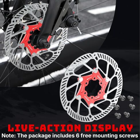 IIIPRO A2 140mm 160mm 180mm 203mm Floating Bike Disc Brake Rotor with 6 Bolts,MTB Mountain Bike Stainless Steel Rotors M5 Screws, Bicycle Disc Brakes Rotors fit Road Bike/Ebike/BMX(Black) in Kuwait