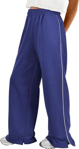 IWD Wide Leg Sweatpants for Women High Waisted Baggy Lounge Pants Interior Drawstring Sweat Pants with Pockets in Saudi Arabia
