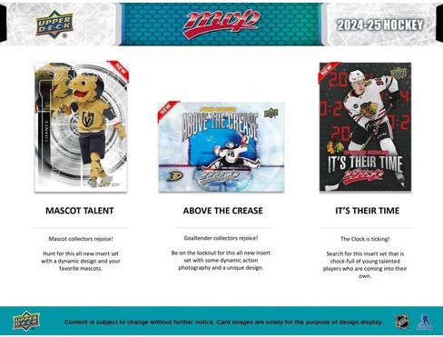 2024 2025 Upper Deck M V P Hockey Series Box غير مفتوح من 15 عبوة مع فرصة للناشئين بالإضافة إلى بطاقات مسودة #1 وبطاقات Blaster الحصرية الذهبية in Saudi Arabia