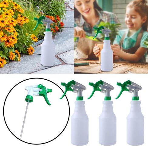 Spray Bottles for Cleaning, 3 Pack,25 Oz Plastic Adjustable Nozzle Empty Heavy Duty Spray Bottle,Leak Proof Refillable Cleaning Spray Bottle for Plants Industrial Hair Cleaning Solutions in Kuwait