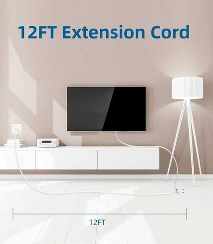 سلك التمديد الداخلي ، سلك تمديد 12 قدمًا ، 3 منافذ مستقطبة مع نوافذ شريحة أمان ، 13A/1625W ، 16 AWG ، 1 Pack (حزمة واحدة) in Kuwait