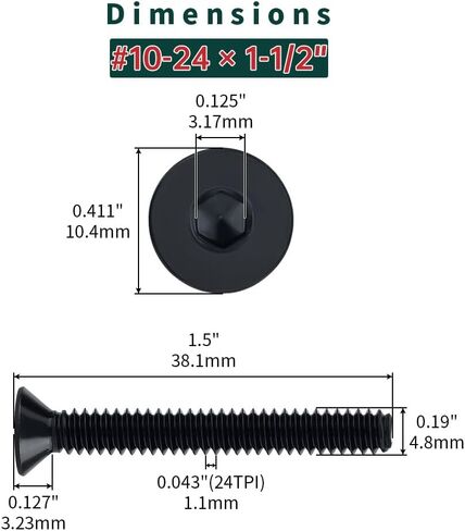 1/4-20 x 2 Black Flat Head Socket Head Screws (25 pcs), 304 Stainless Steel 18/8, Countersunk Head, Allen Hex Drive, Full Thread, Fayeploo in Saudi Arabia