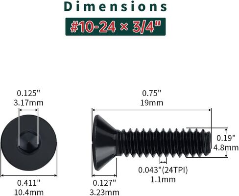 1/4-20 x 2 Black Flat Head Socket Head Screws (25 pcs), 304 Stainless Steel 18/8, Countersunk Head, Allen Hex Drive, Full Thread, Fayeploo in Saudi Arabia