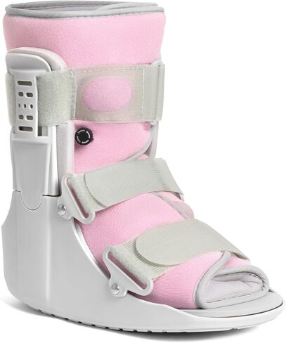 Walking Boot for Broken Foot, Air Cam Walker Boot for Foot Injury, Women Adjustable Fracture Support for Sprained Ankle, Grey Frame With Light Pink Lining, Medium in Kuwait