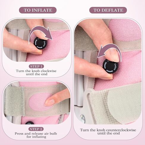 Walking Boot for Broken Foot, Air Cam Walker Boot for Foot Injury, Women Adjustable Fracture Support for Sprained Ankle, Grey Frame With Light Pink Lining, Medium in Kuwait