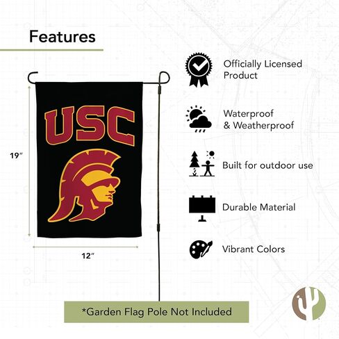 Desert Cactus University في جنوب كاليفورنيا ، العلم Garden - 19 × 12 بوصة في كاليفورنيا طروادة ، للعرض في الهواء الطلق والأحداث (التصميم ج) in Saudi Arabia
