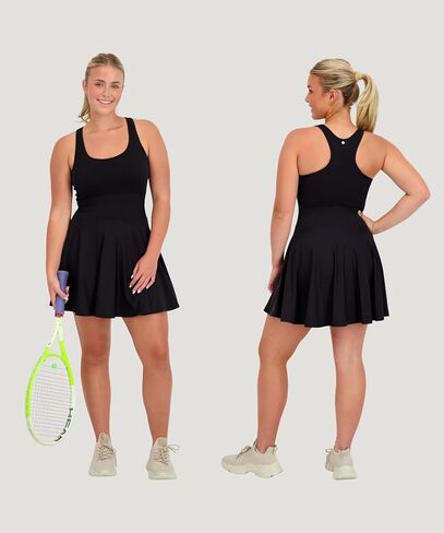 Harmony & Balance Sleeveless Athletic Tennis Dress for Women with Built-in Shorts, Removable Bra Cups, Golf, Pickeball Dress in Saudi Arabia
