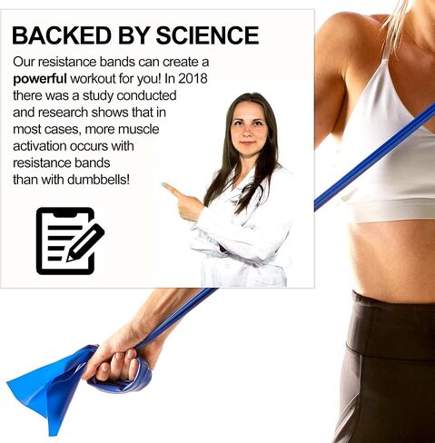 7Ft Long Resistance Bands for Stretching - Resistance Bands Set with Door Anchor - Exercise Bands Including Carry Pouch, E-Book & App - Latex-Free Workout Bands in Saudi Arabia