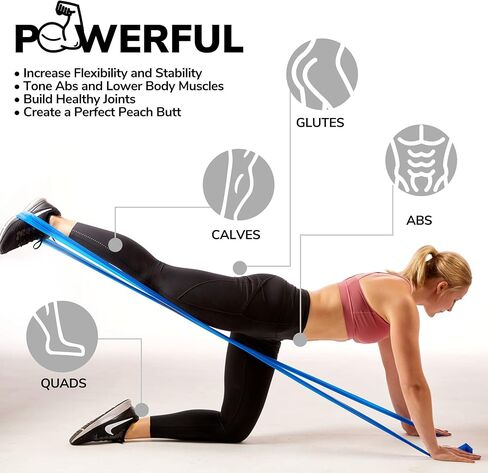 7Ft Long Resistance Bands for Stretching - Resistance Bands Set with Door Anchor - Exercise Bands Including Carry Pouch, E-Book & App - Latex-Free Workout Bands in Saudi Arabia