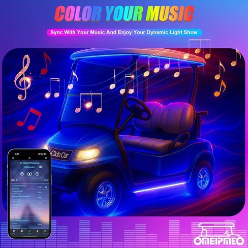 6pcs لعبة غولف سارحة أسطّة أدوات ضوء LED LED ، شريط RGB متعدد الأوضاع ، شريط الضوء ، التطبيق والتحكم عن بعد ، مزامنة الموسيقى ، IP68 مقاوم للماء ، 9-16 فولت شرائح إضاءة عربة غولف لسيارة النادي ezgo yamaha in Kuwait