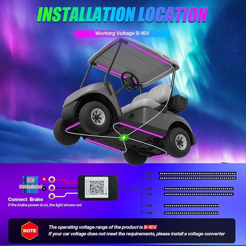6pcs لعبة غولف سارحة أسطّة أدوات ضوء LED LED ، شريط RGB متعدد الأوضاع ، شريط الضوء ، التطبيق والتحكم عن بعد ، مزامنة الموسيقى ، IP68 مقاوم للماء ، 9-16 فولت شرائح إضاءة عربة غولف لسيارة النادي ezgo yamaha in Kuwait