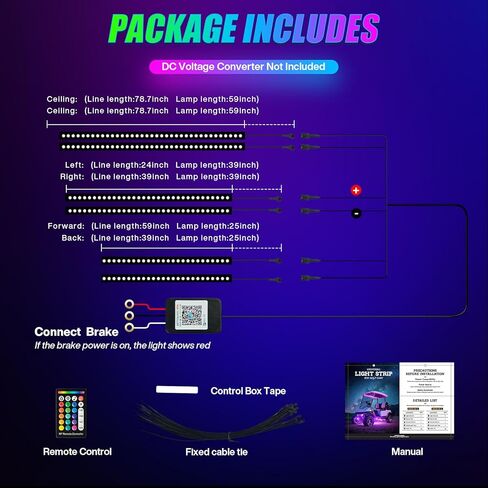 6pcs لعبة غولف سارحة أسطّة أدوات ضوء LED LED ، شريط RGB متعدد الأوضاع ، شريط الضوء ، التطبيق والتحكم عن بعد ، مزامنة الموسيقى ، IP68 مقاوم للماء ، 9-16 فولت شرائح إضاءة عربة غولف لسيارة النادي ezgo yamaha in Kuwait