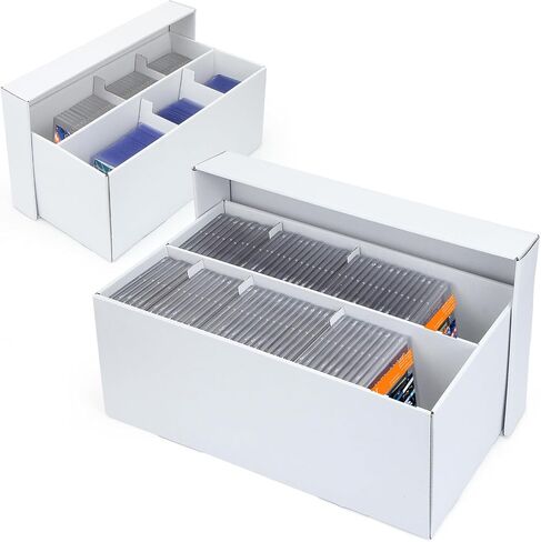 2 Pack Trading Card Storage Box - 2 Rows Graded Card Case holds 88 PSA Slab Cards, Cardboard Holder Organizer Boxes with Dividers for Sport Cards in Kuwait