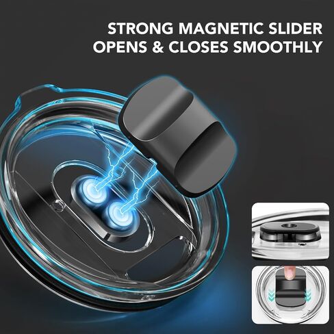 10 oz Wine Tumbler Lid for Yeti, Replacement Lids Compatible for YETI 6 oz Espresso Mugs and 8 oz Stackable Cup, Travel Spill Proof Cup Lids Covers with Magnetic Slider Switch, BPA Free in Saudi Arabia