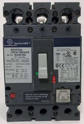 Seda36at0060 General Electric 600 VAC 60 أمبير 3 القطب قاطع دائرة in Saudi Arabia