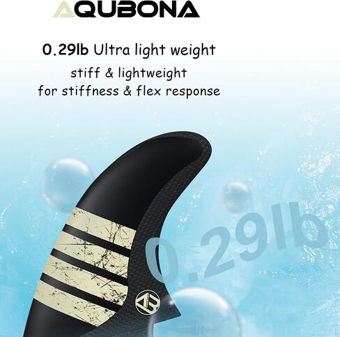 Ultra-Lightweight Full Carbon Single/Dual Tab Tri Fins - Surfboard Thruster Fin Set Medium in Kuwait