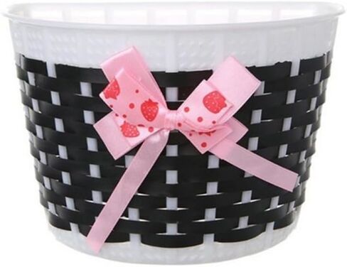 سلة دراجة Homoyooyo ، دراجة بلاستيكية مقود أمامي مقود Bowknot Storage Supplies Supplies Detachable Bicycle Diy Bike Decoration For Girls (Pink) in Kuwait
