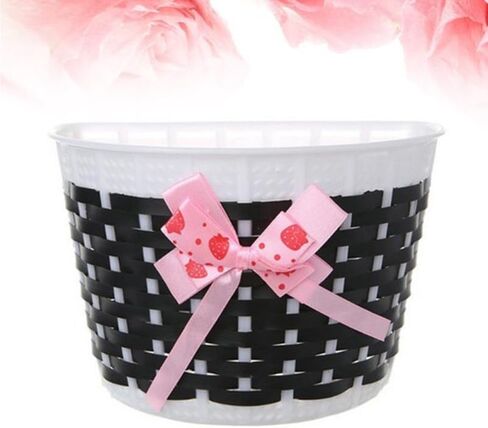 سلة دراجة Homoyooyo ، دراجة بلاستيكية مقود أمامي مقود Bowknot Storage Supplies Supplies Detachable Bicycle Diy Bike Decoration For Girls (Pink) in Kuwait