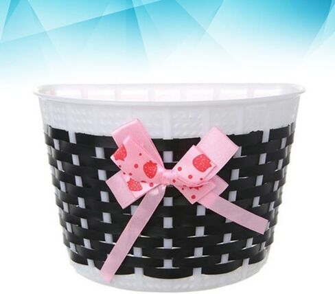 سلة دراجة Homoyooyo ، دراجة بلاستيكية مقود أمامي مقود Bowknot Storage Supplies Supplies Detachable Bicycle Diy Bike Decoration For Girls (Pink) in Kuwait