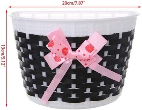 سلة دراجة Homoyooyo ، دراجة بلاستيكية مقود أمامي مقود Bowknot Storage Supplies Supplies Detachable Bicycle Diy Bike Decoration For Girls (Pink) in Kuwait