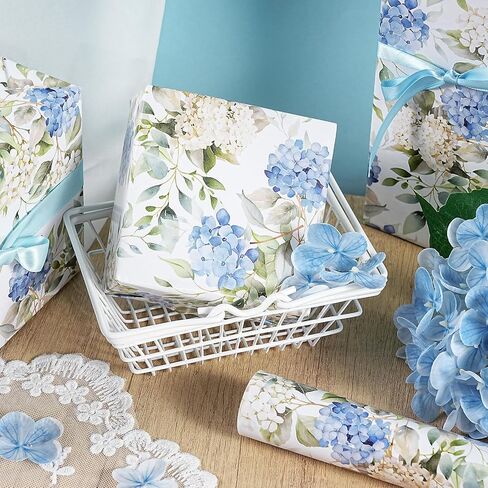 Lezakaa Blue Bird and Cyngangea لف لفائف ورق غريب الأطوار ، الطيور والزهور ، لأعياد الميلاد ، استحمام الأطفال ، حفلات الأطفال ، الفتيات ، الأولاد ، لفة صغيرة 17 في × 16.4 قدم in Saudi Arabia