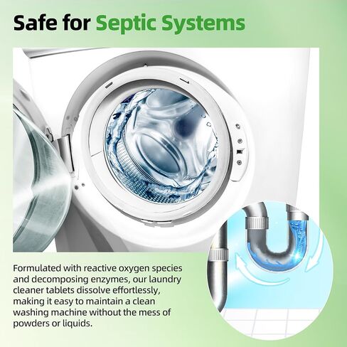 (30-Pack) Washing Machine Cleaning Tablets, Formulated for Pet Owners, Washer Cleaner, for Front-Loaders, Top-Loaders, HE Machines, Easily Removes Residue, Septic Safe, Over a 12-Month Supply in Kuwait