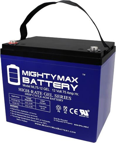 Mighty Max Battery 12V 75AH GEL Battery Replaces Afiscooter FTS4114 4 Wheel Scooter S4 in Saudi Arabia