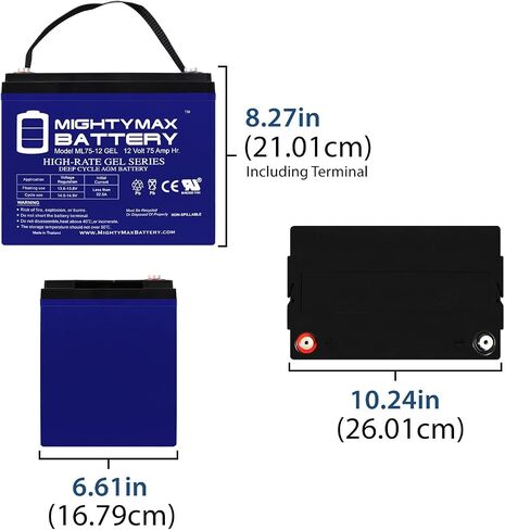 Mighty Max Battery 12V 75AH GEL Battery Replaces Afiscooter FTS4114 4 Wheel Scooter S4 in Saudi Arabia